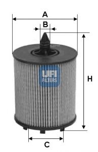 фото Ufi filters 25.024.00 фильтр масляный opel insignia a, vectra c 2.0/2.2 25.024.00 1шт