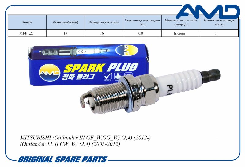 Свеча зажигания MN163235 FR5EI AMDPL96 Iridium MITSUBISHI Outlander III GF_W,GG_W 2,4 12-