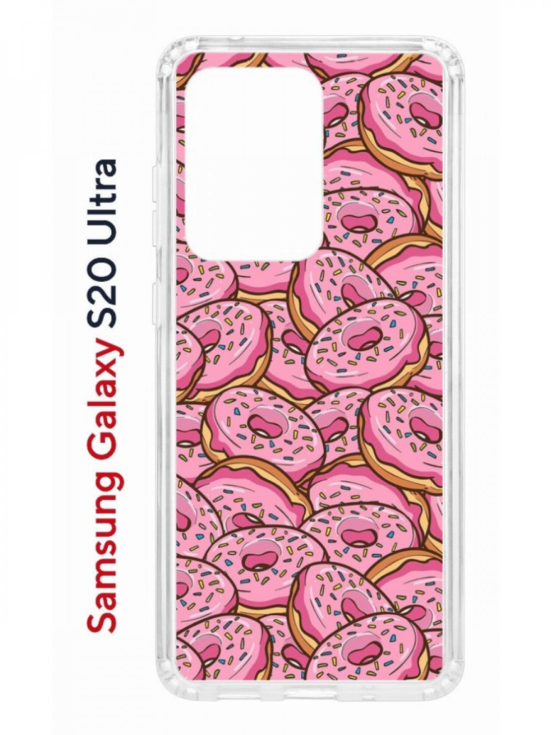 Чехол на Samsung Galaxy S20 Ultra Kruche Print Пончики,противоударный бампер с принтом