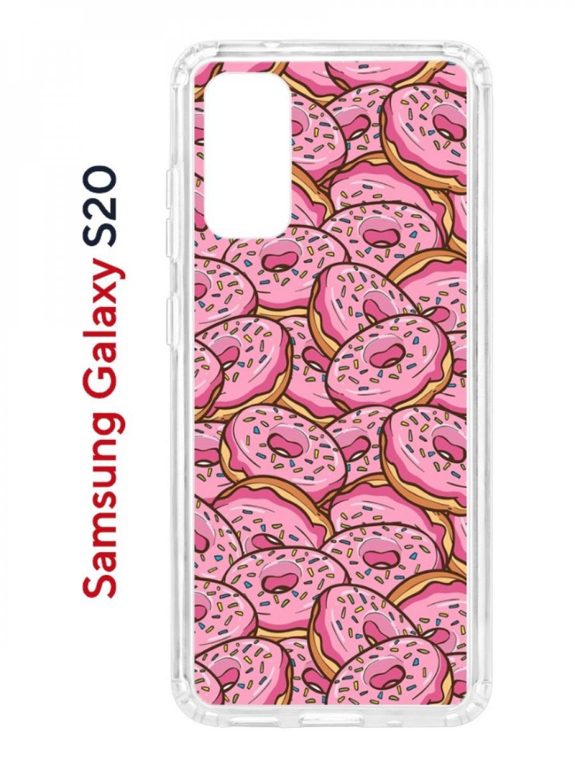 Чехол на Samsung S20 с принтом Kruche Print Пончики,противоударный бампер,с защитой камеры