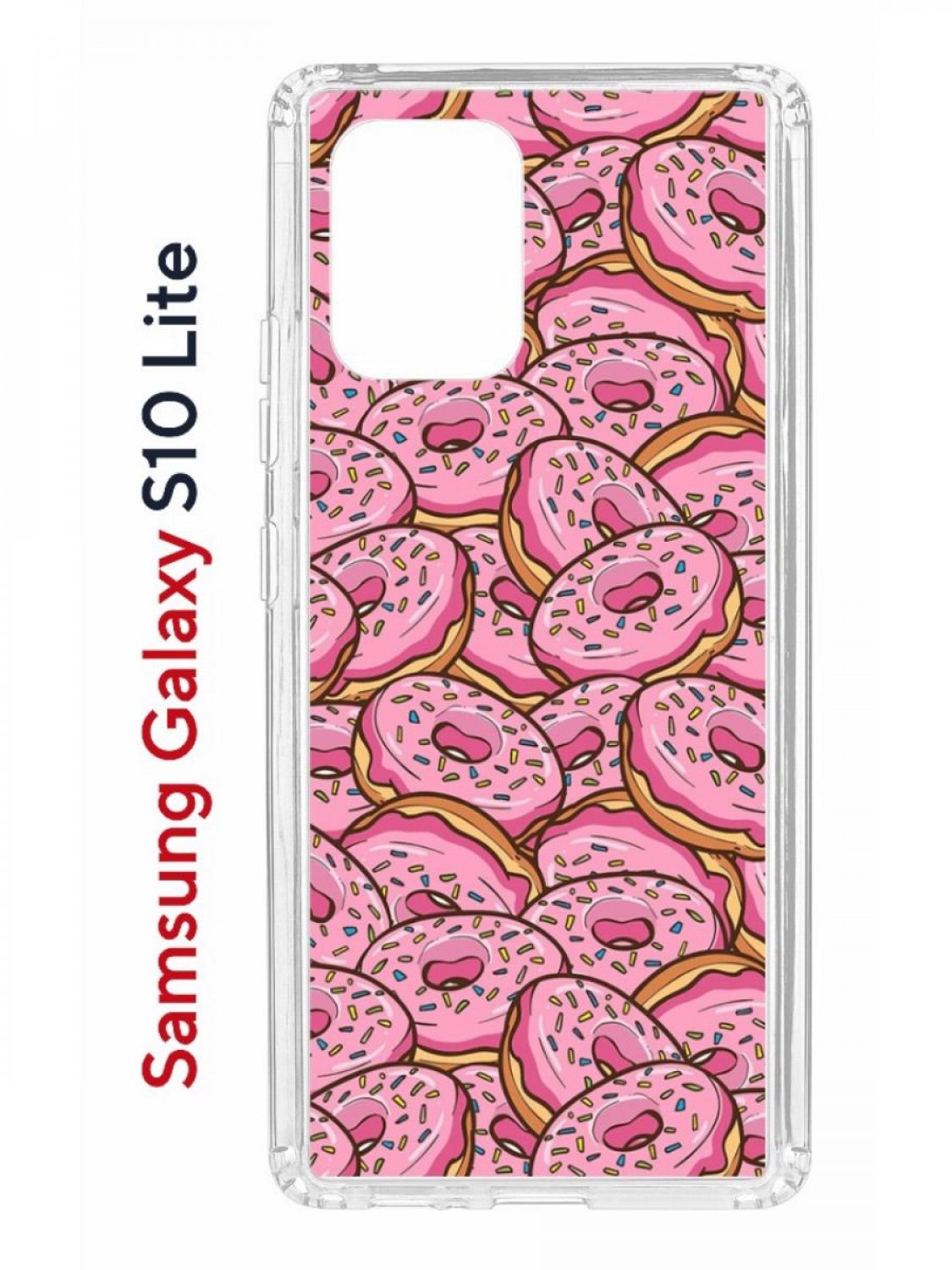 Чехол на Samsung S10 Lite Kruche Print Пончики,противоударный бампер,с защитой камеры