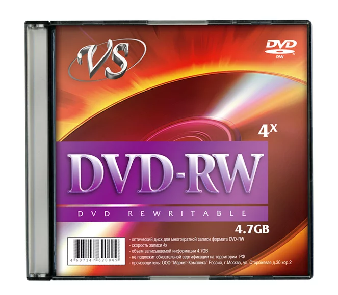 

Диск dvd-rw VS RWSL501 5шт. (VSDVDRWSL501), RWSL501