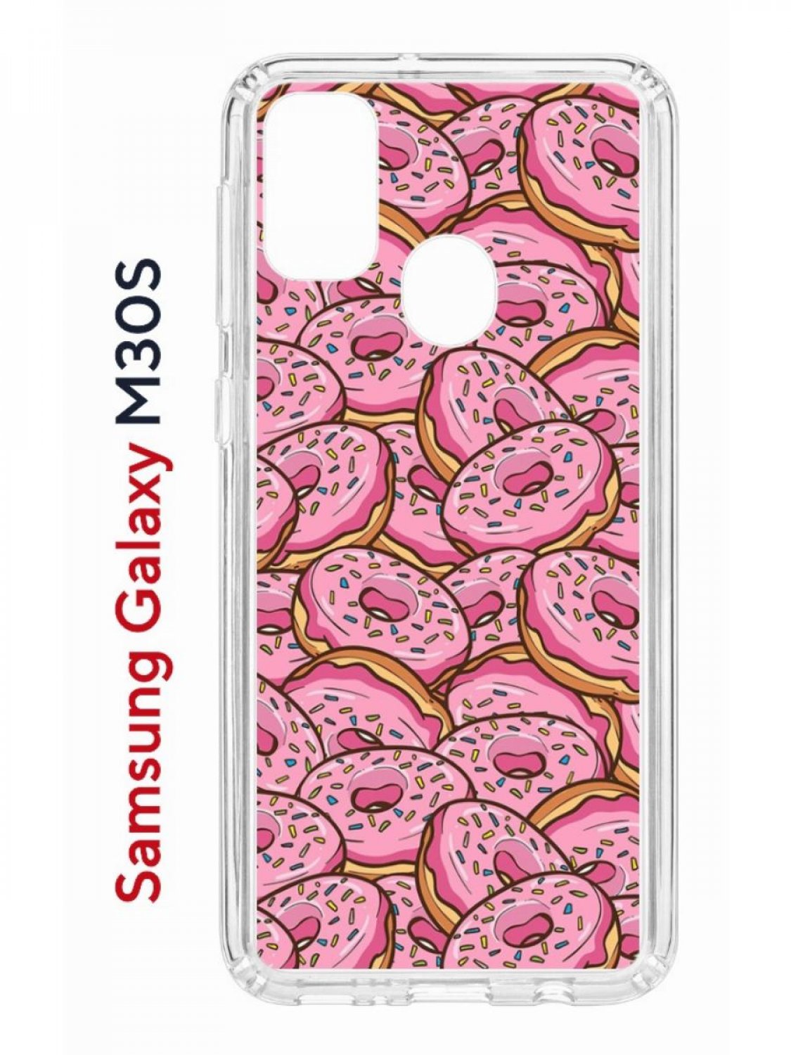 Чехол на Samsung M30S/M21 Kruche Print Пончики,противоударный бампер,с защитой камеры