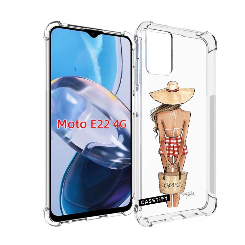 

Чехол MyPads CASETiFY женский для Motorola Moto E22 4G / E22i 4G, Прозрачный, Tocco