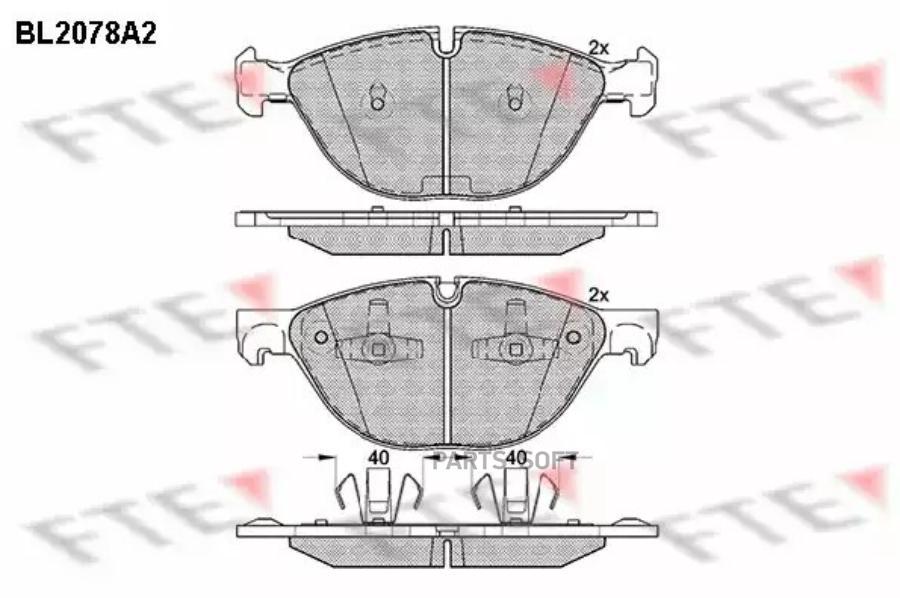 

Комплект Тормозных Колодок, Дисковый Тормоз 1Шт FTE BL2078A2