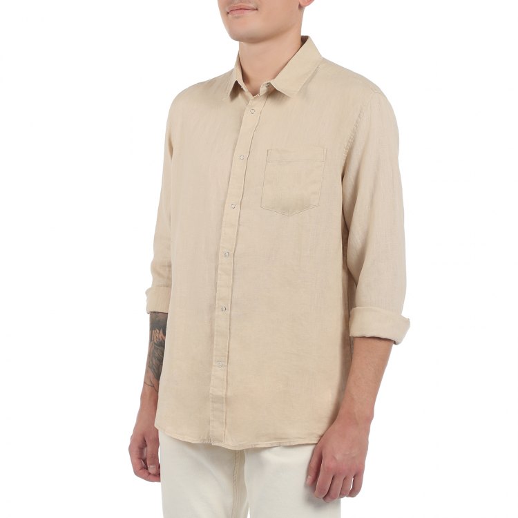 

Рубашка мужская Maison David SHIRT бежевая M, Бежевый, SHIRT