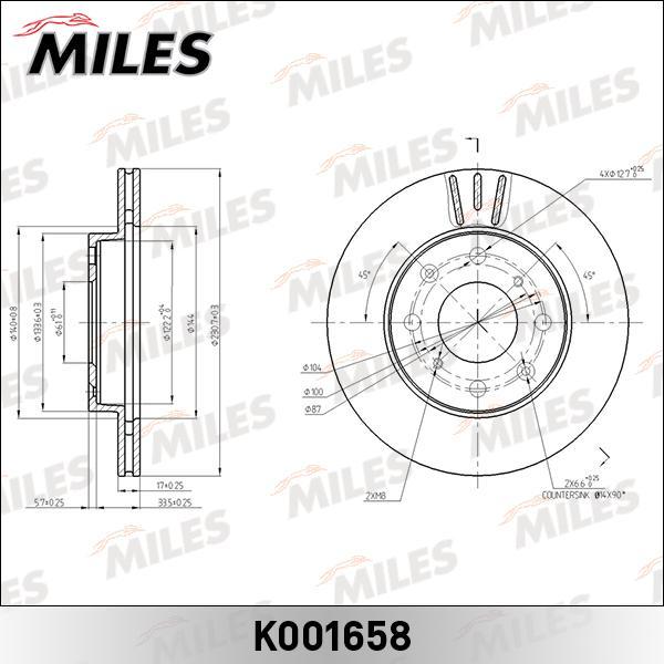 

Диск Тормозной Honda Jazz 02- Передний D=231мм. Miles k001658