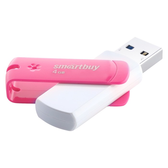 

Флешка Smartbuy 4GBDP, 4 Гб, USB2.0, чт до 25 Мб/с, зап до 15 Мб/с, Pink