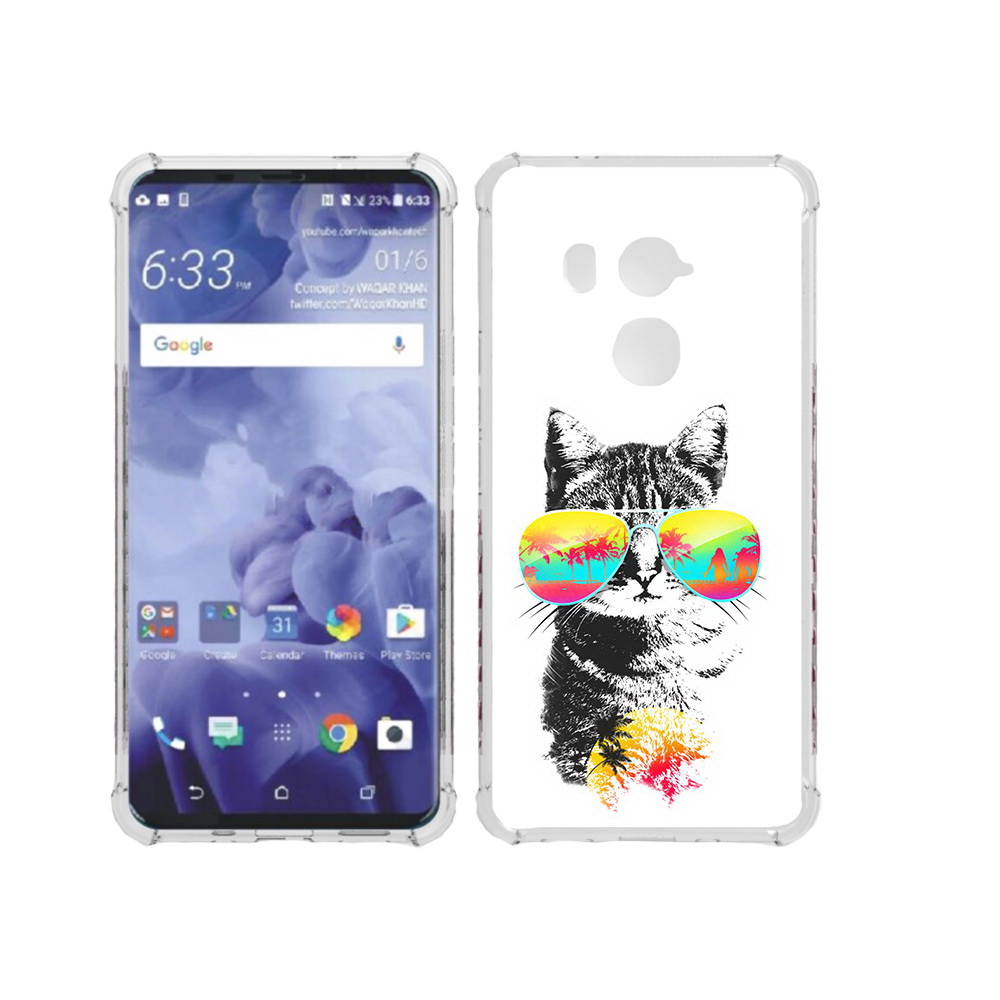 

Чехол MyPads Tocco для HTC U11 Plus крутой кот, Прозрачный, Tocco