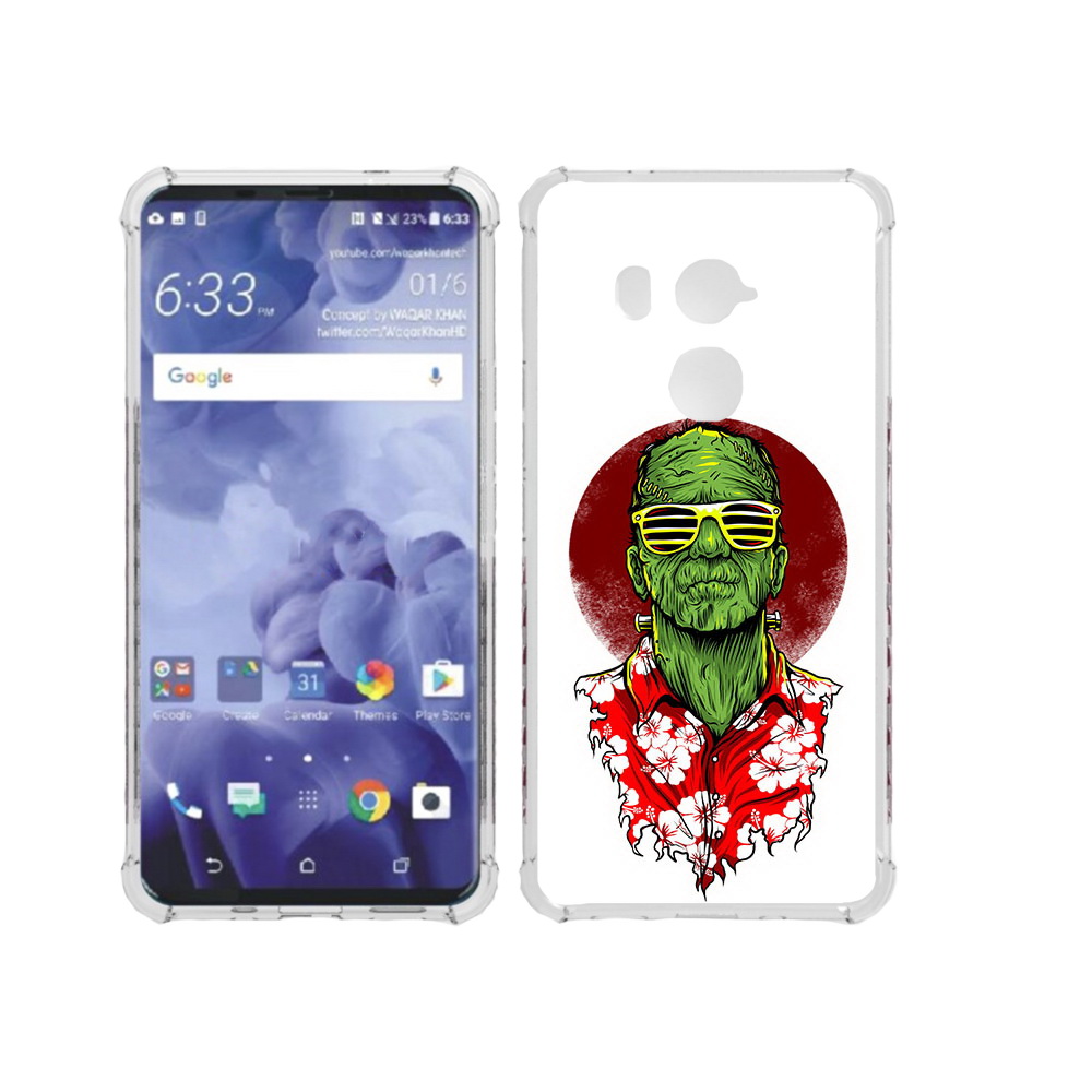 

Чехол MyPads Tocco для HTC U11 Plus крутой зеленый мужчина в очках, Прозрачный, Tocco