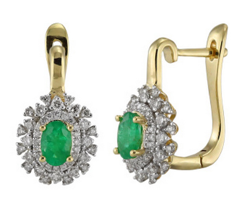 

Серьги из желтого золота Ивел E139-S00729E, бриллиант\ изумруд, E139-S00729E
