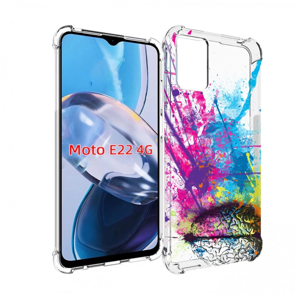 

Чехол MyPads яркий красочный мозг для Motorola Moto E22 4G / E22i 4G, Прозрачный, Tocco