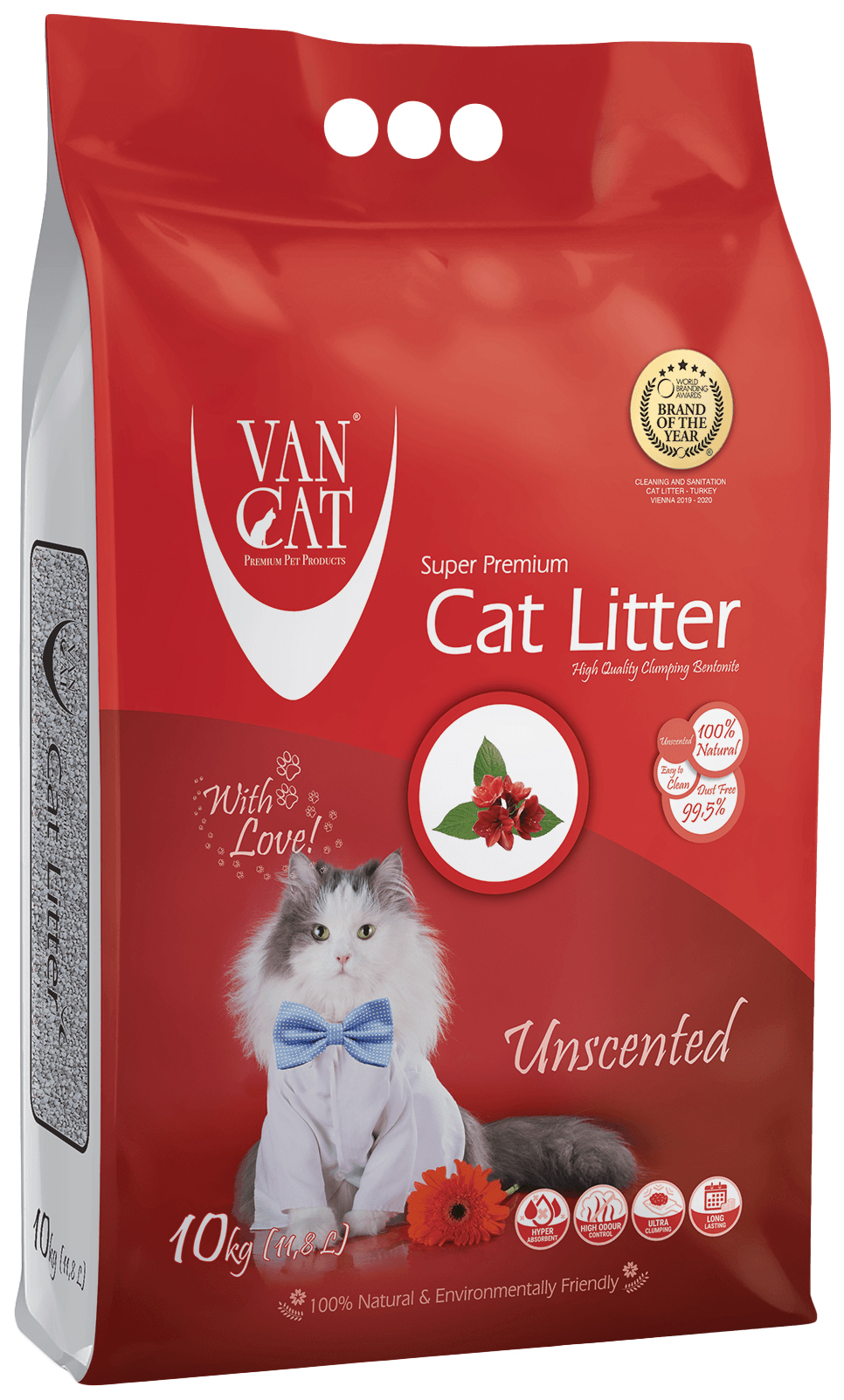 Комкующийся наполнитель Van Cat Natural бентонитовый, 10 кг, 12 л