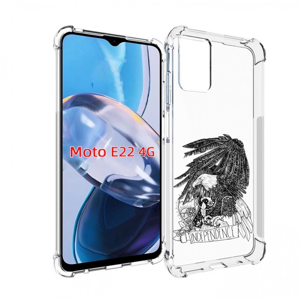 

Чехол MyPads черно белый сокол для Motorola Moto E22 4G / E22i 4G, Прозрачный, Tocco