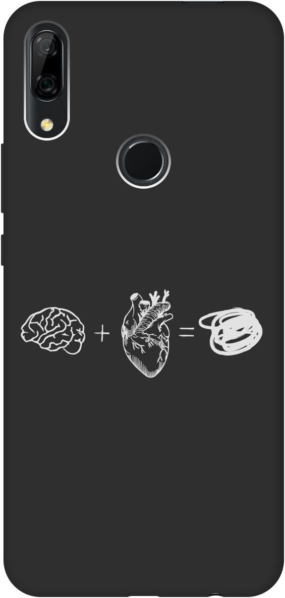 

Чехол на Honor 9X/Huawei P Smart Z/Y9 Prime (2019) "Brain Plus Heart W" черный, Черный;белый, 8378