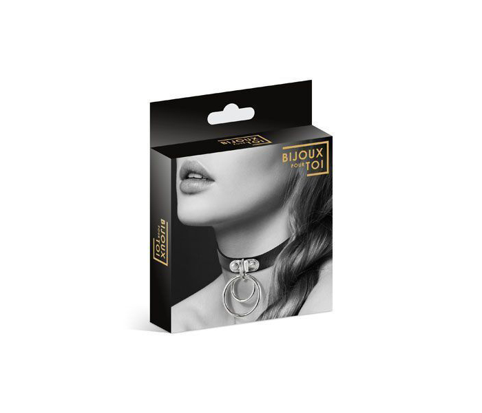 Чокер Bijoux Indiscrets Collier Ras De Cou Noir с двумя кольцами черный