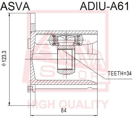 

Шрус Внутр.34x123 (Oem-Исполнение) Audi Allroad I 2000-2006 ASVA арт. ADIU-A61