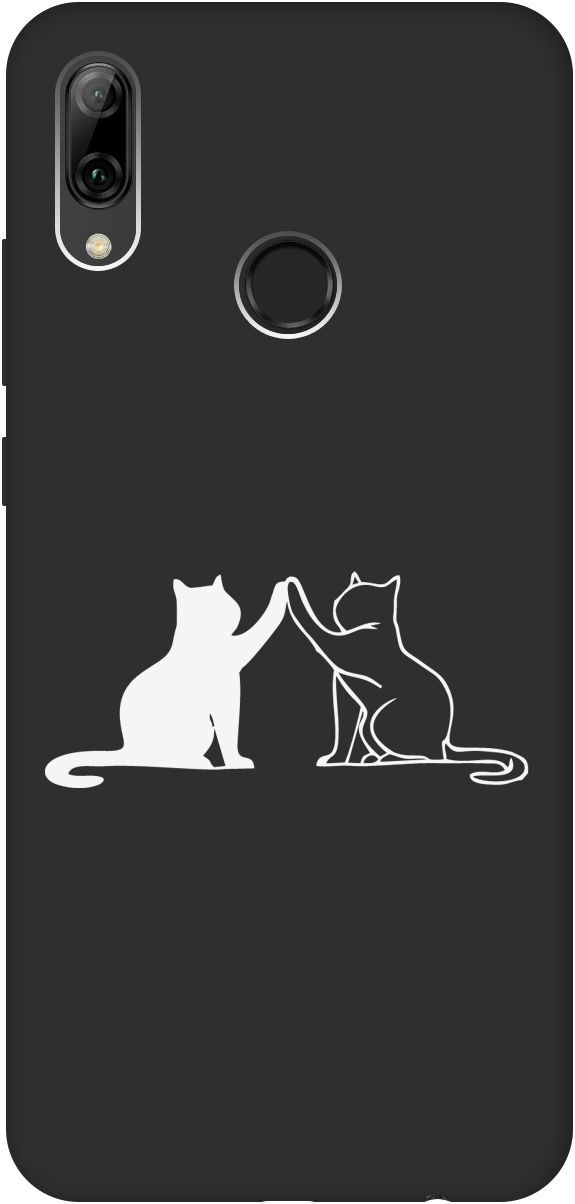 

Чехол на Honor 10 Lite/Huawei P Smart (2019) "Cats W" черный, Черный;белый, 8376