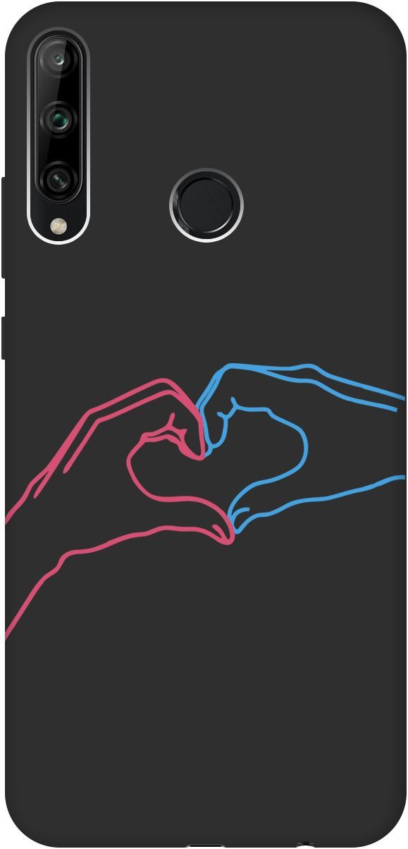 

Чехол на Honor 9C/Huawei P40 Lite E "Fall in Love" черный, Черный;голубой, 2466