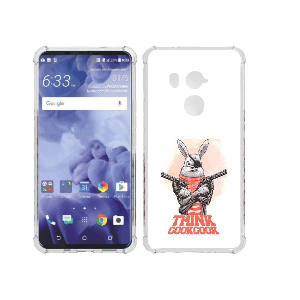 

Чехол MyPads Tocco для HTC U11 Plus кролик пират, Прозрачный, Tocco