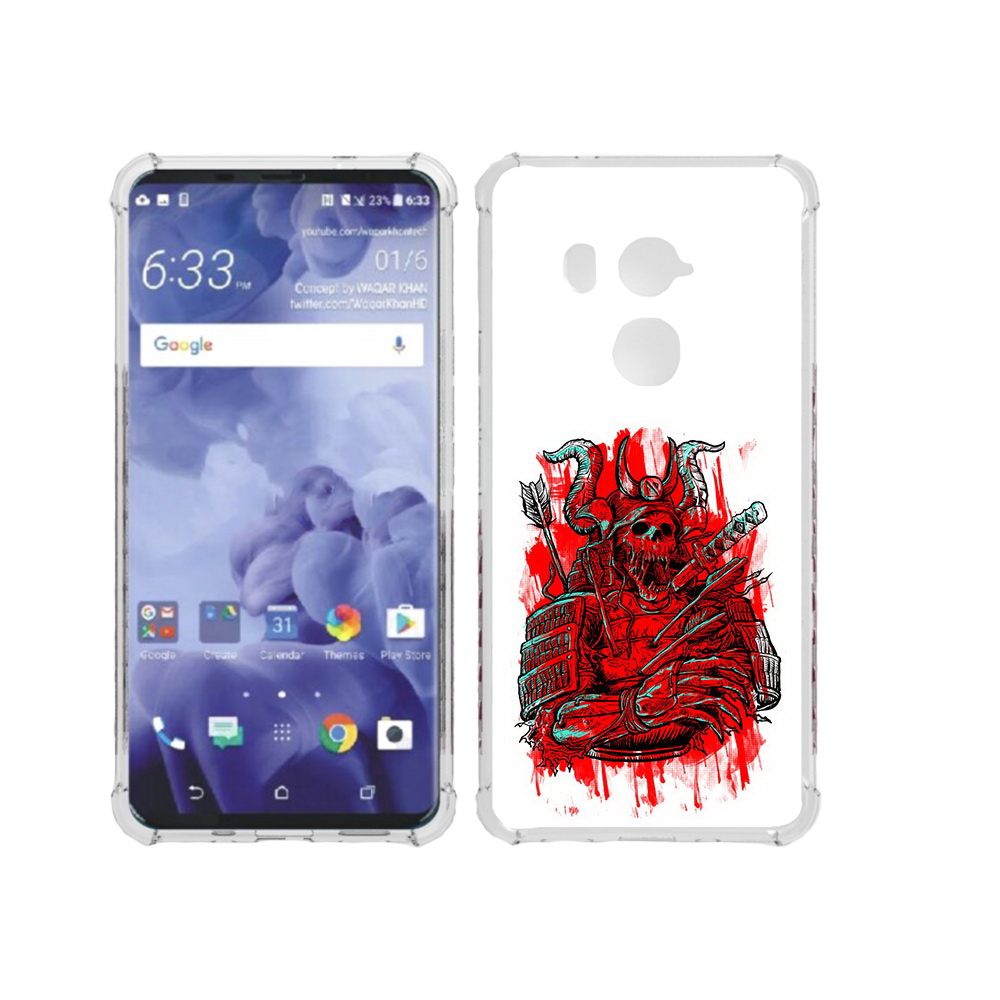 

Чехол MyPads Tocco для HTC U11 Plus красный скелет воин, Прозрачный, Tocco