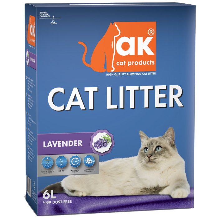 фото Наполнитель ak cat lavander комкующийся бентонитовый с ароматом лаванды, 6л ak cat products