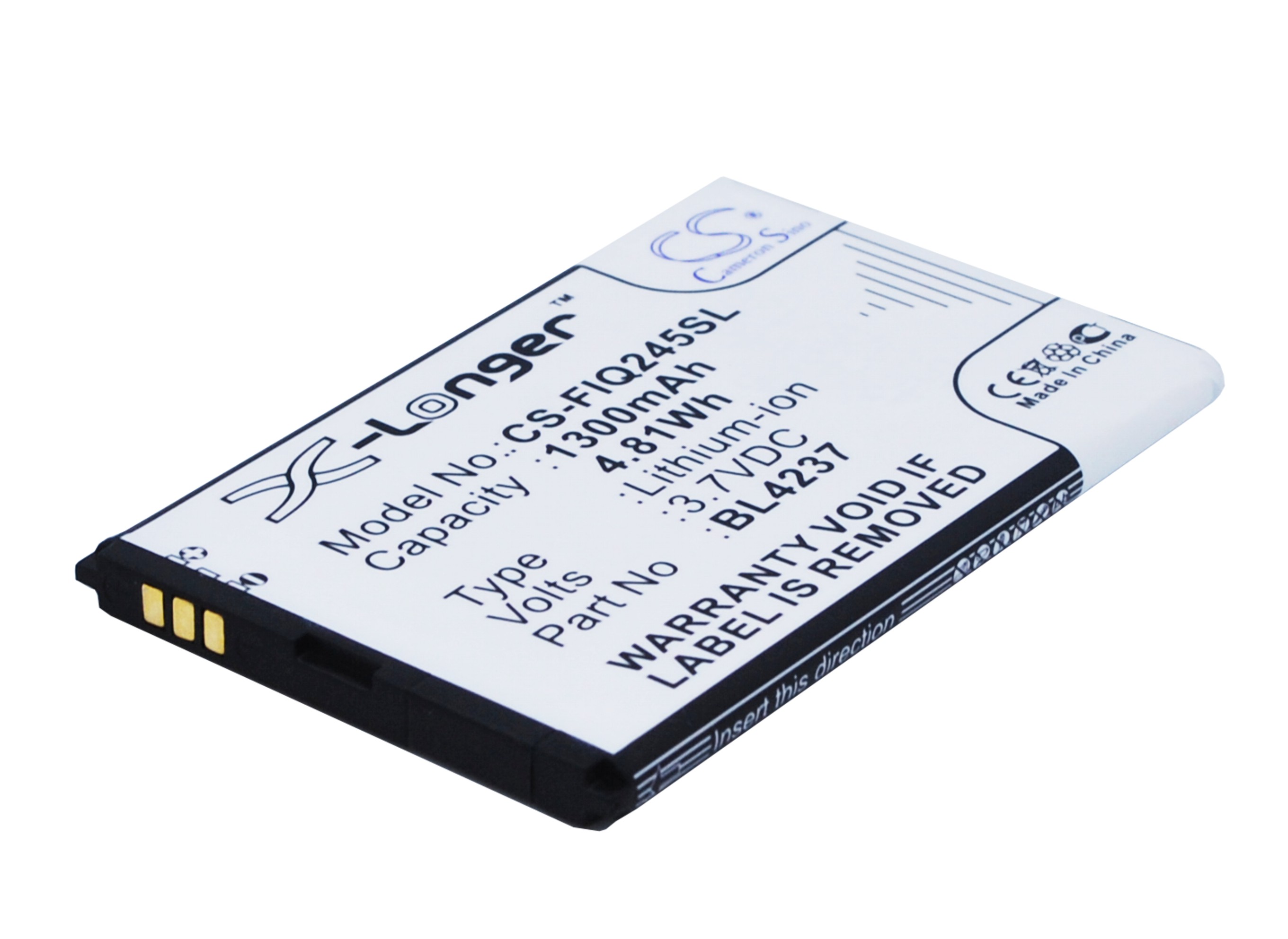 

Аккумулятор CS-FIQ245SL BL4237 для Fly IQ245 3.7V/1300mAh/4.81Wh