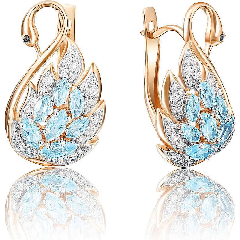 

Серьги из красного золота с топазом, фианитом PLATINA jewelry 02-3740-00-207-1110-46, 02-3740-00-207-1110-46