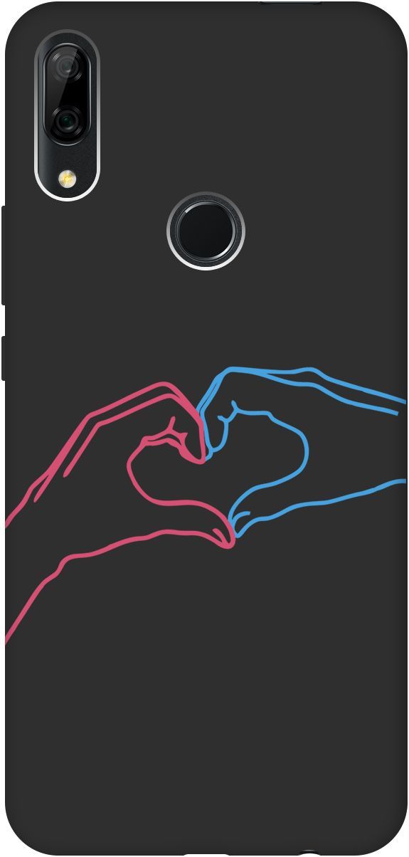 

Чехол на Honor 9X/9X Premium/Huawei P Smart Z/Y9 Prime (2019) "Fall in Love" черный, Черный;голубой, 2454