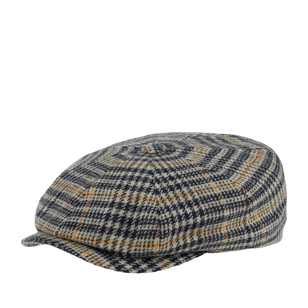 Кепка восьмиклинка унисекс Stetson 6840321 HATTERAS WOOL CHECK бежевая/синяя, р.61