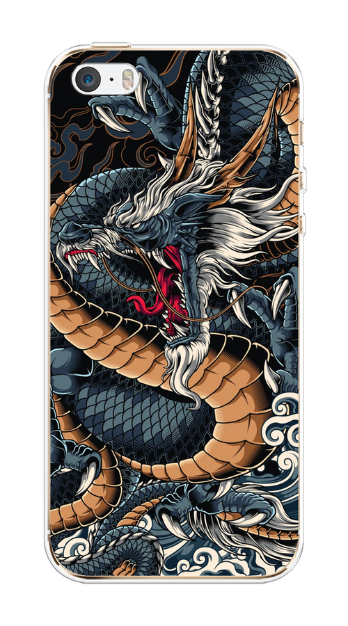 

Чехол на Apple iPhone 5/5S/SE "Japanese Dragon", Коричневый;черный;синий, 10350-1