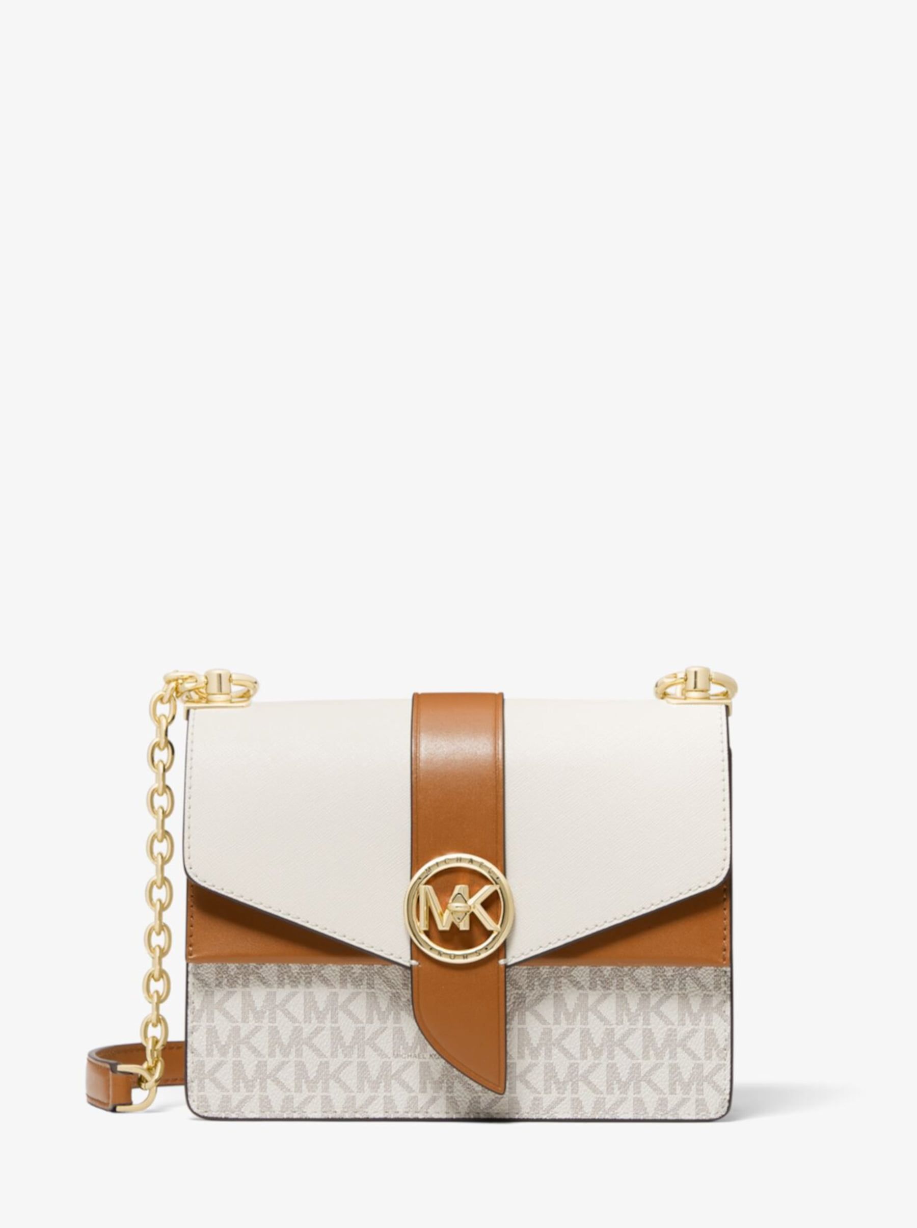 

Сумка женская Michael Kors Greenwich_B00390 бежевая;коричневая, Синий;белый, Greenwich_B00390