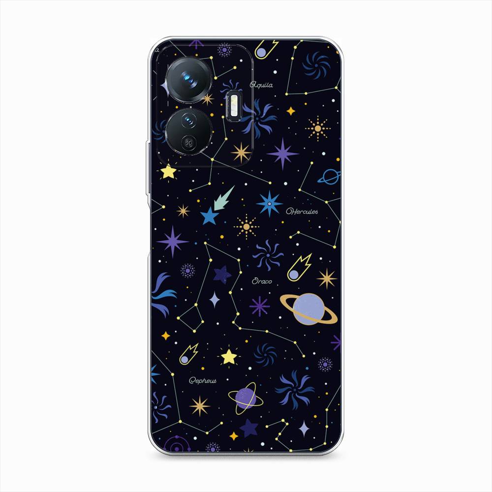 

Чехол на Vivo Y77e "Цветной космос", Желтый, 267350-2