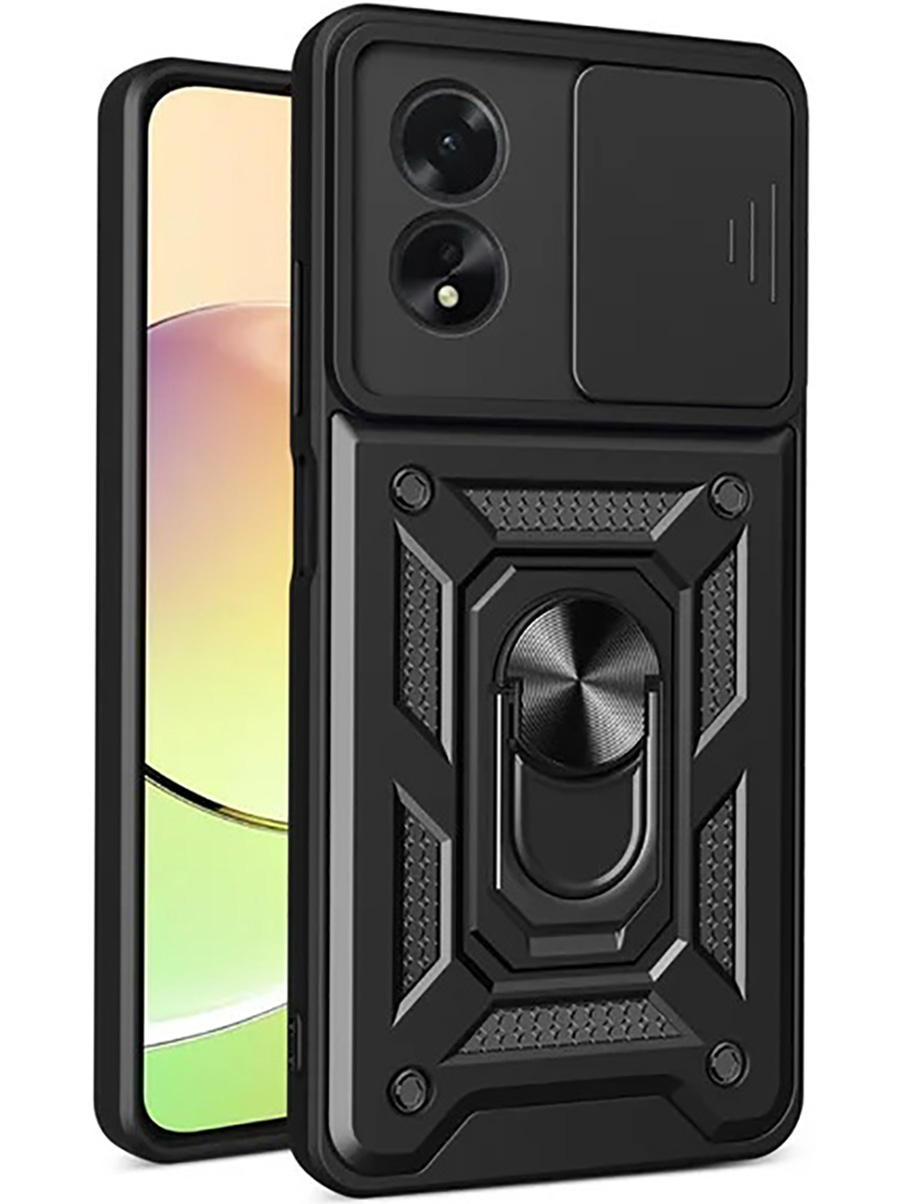 

Противоударный чехол на Oppo A58 4G с защитой камеры, Черный, 782630013