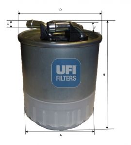 фото Ufi filters 24.107.00 фильтр топливный дизельный mercedes a w169, b w245, c w204, e w212,