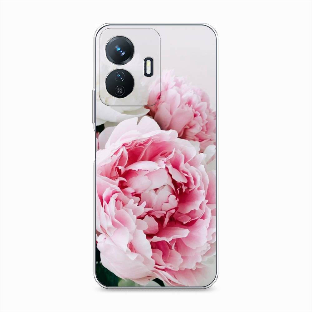 

Чехол на Vivo Y77e "Розовые и белые пионы", Розовый;белый, 267350-2
