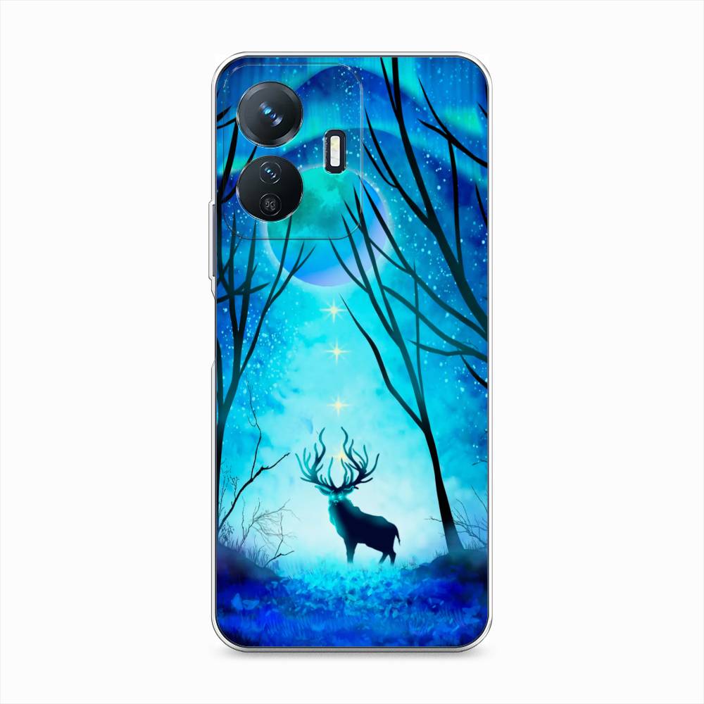 

Чехол на Vivo Y77e "Олень северное сияние", Синий;черный;голубой, 267350-1