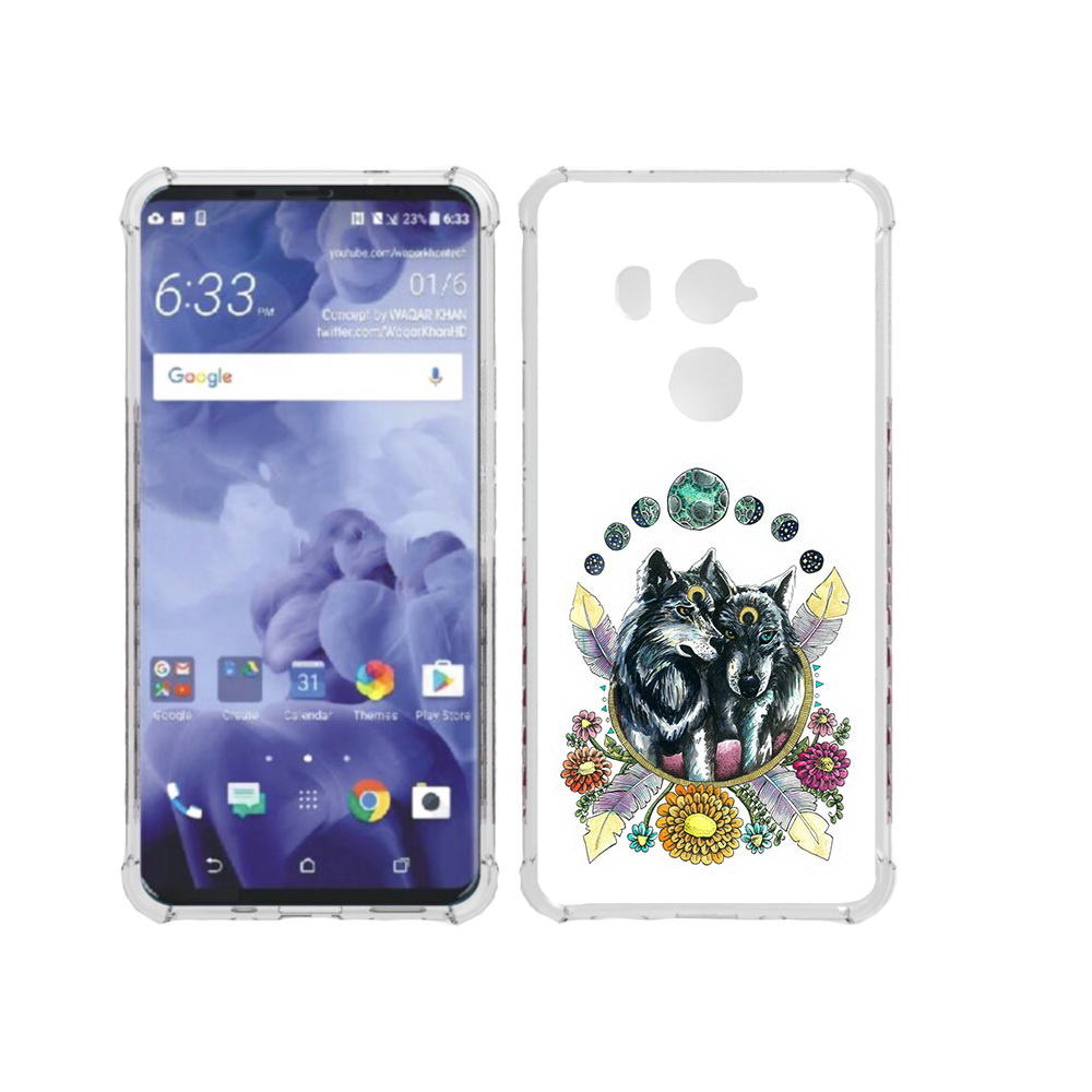 

Чехол MyPads Tocco для HTC U11 Plus красивые волки абстракция, Прозрачный, Tocco