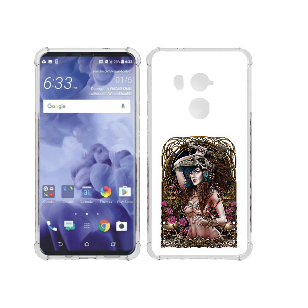 

Чехол MyPads Tocco для HTC U11 Plus красивая девушка рисунок, Прозрачный, Tocco