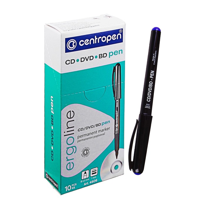 

Mаркер для CD/DVD 2.5 мм Centropen 4606, линия 1 мм, цвет синий