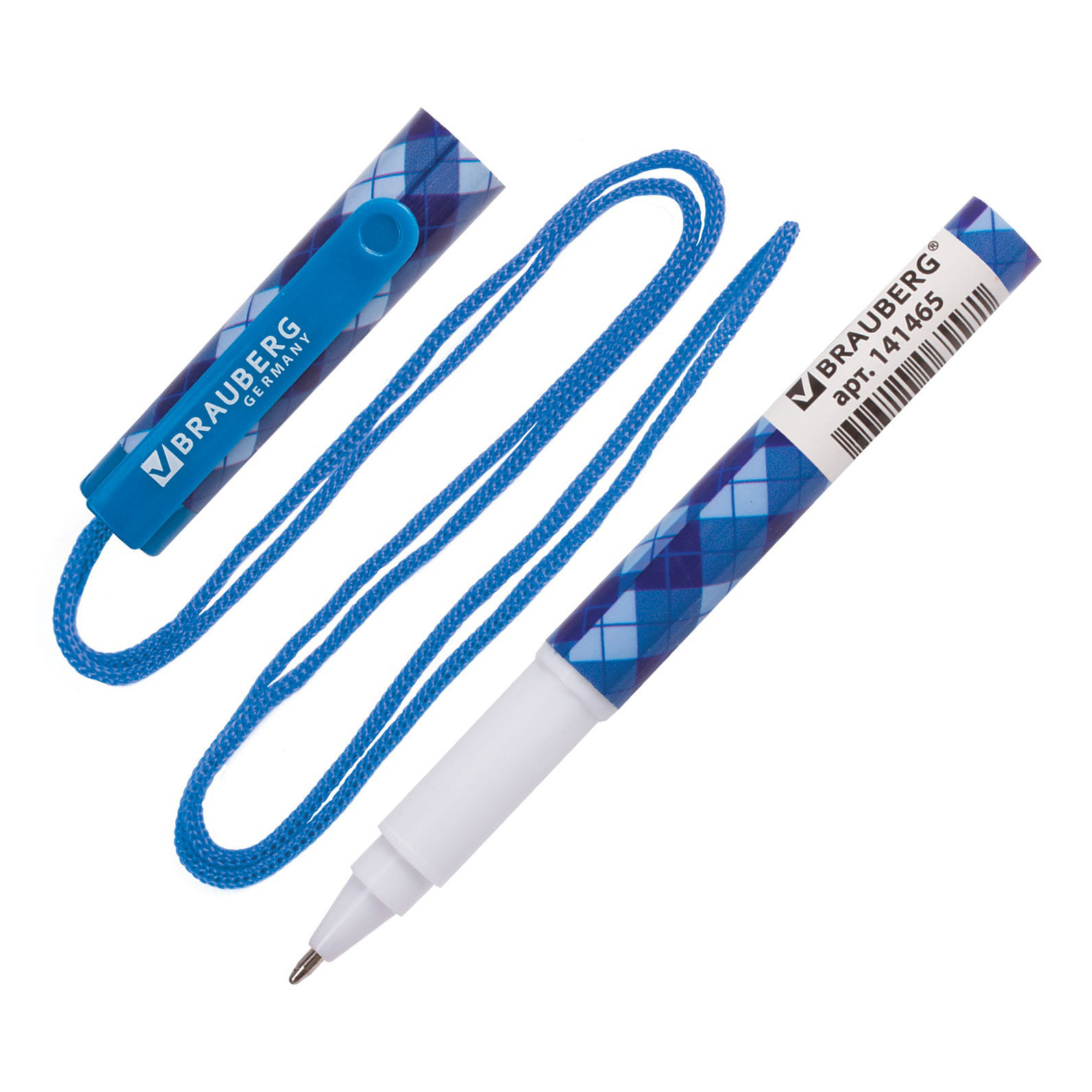 Ручка шариковая на шнурке Пифагор Орнамент синяя в ассортименте