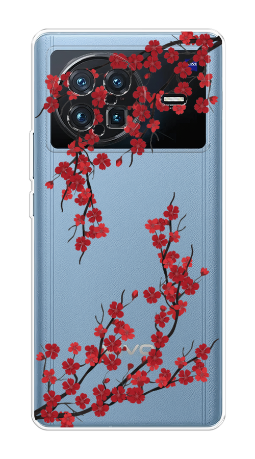 

Чехол на Vivo X Note "Красная сакура", Красный;черный, 266950-2