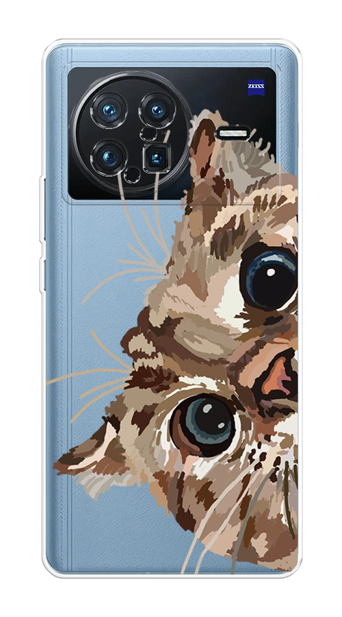 

Чехол на Vivo X Note "Любопытный кот", Коричневый;синий;черный, 266950-1