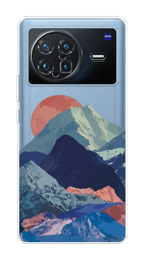 

Чехол на Vivo X Note "Закат в снежных горах", Красный;серый;голубой, 266950-2