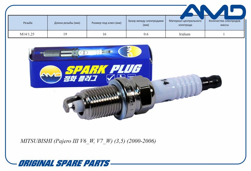 Свеча зажигания MD360383 IZFR5B AMD.PL114 Iridium MITSUBISHI Pajero III V6, V7 3,5 00-06