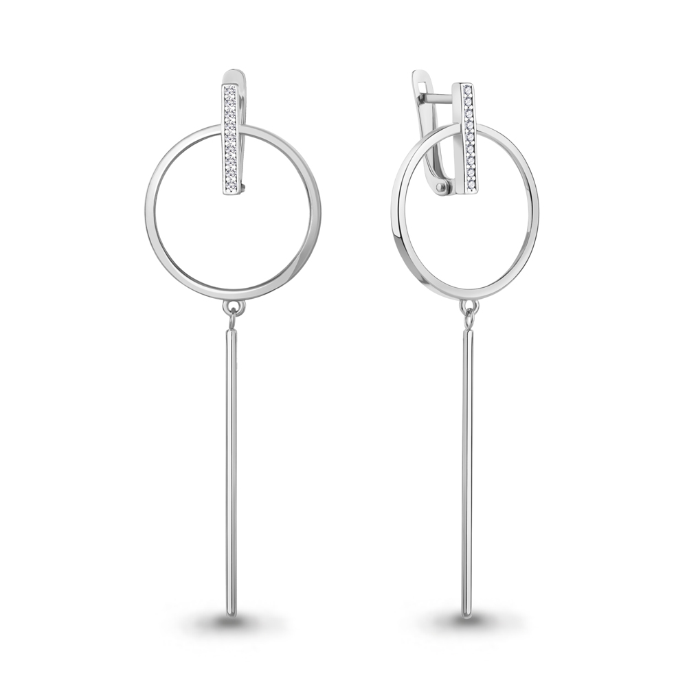

Серьги из серебра с фианитом Aquamarine Aquamarine 49800А_925_р, 49800А_925_р