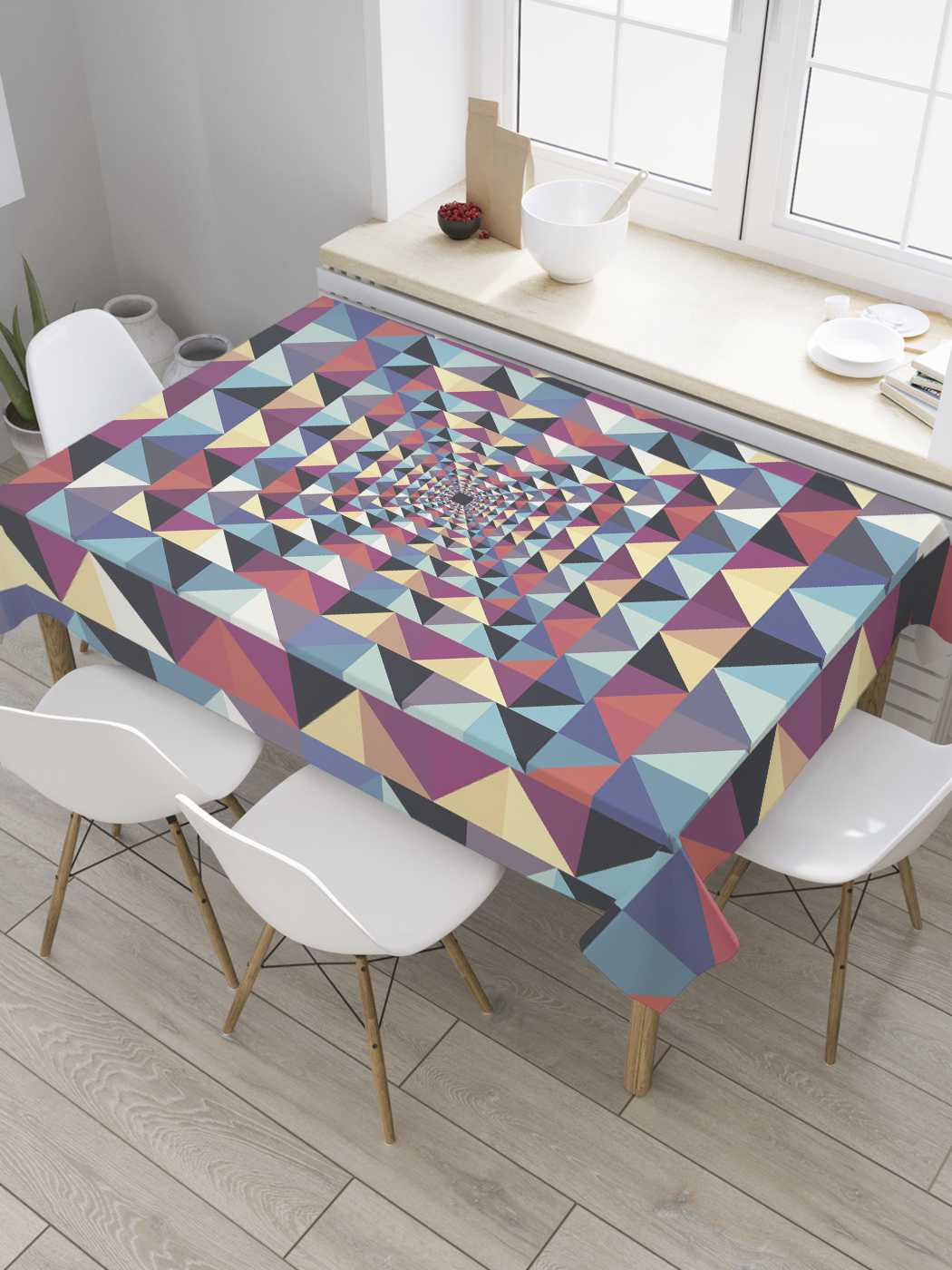 

Скатерть прямоугольная JoyArty "Тоннель с треугольниками" из оксфорда, 120x145 см, Белый, Тоннель с треугольниками