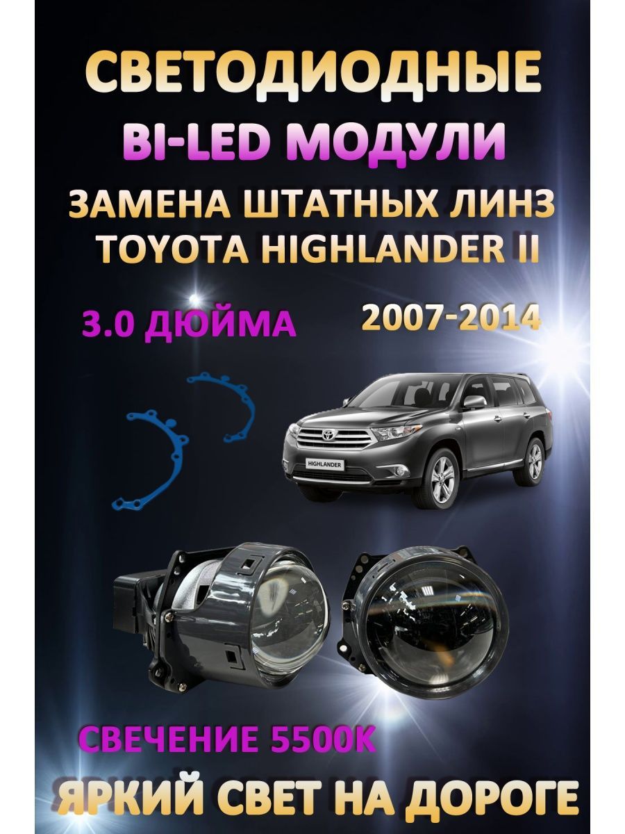

Светодиодные Bi-LED модули AvtoLED Toyota Highlander II 2007-2014