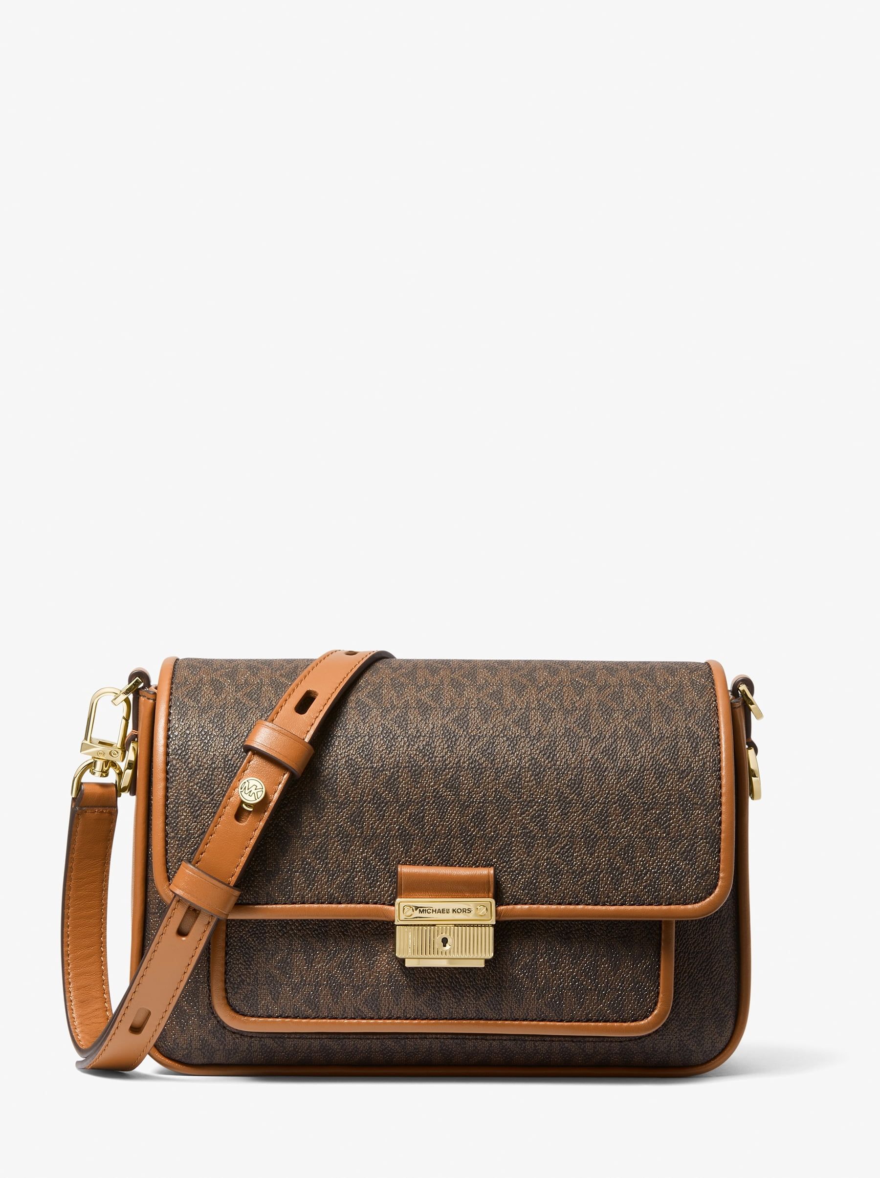 

Сумка женская Michael Kors Bradshaw_B00322 коричневая, Белый, Bradshaw_B00322
