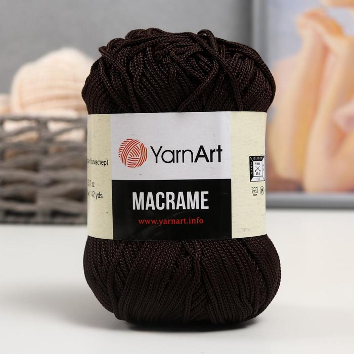 

Пряжа "Macrame Макраме" 100% полиэстер 130м/90гр (157 шоколад), Коричневый, Пряжа "Macrame Макраме"